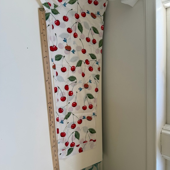 Nick & Nora Pajamas PJ Set Cherries Cherry Pie Cotton White Size Large - Picture 8 of 9